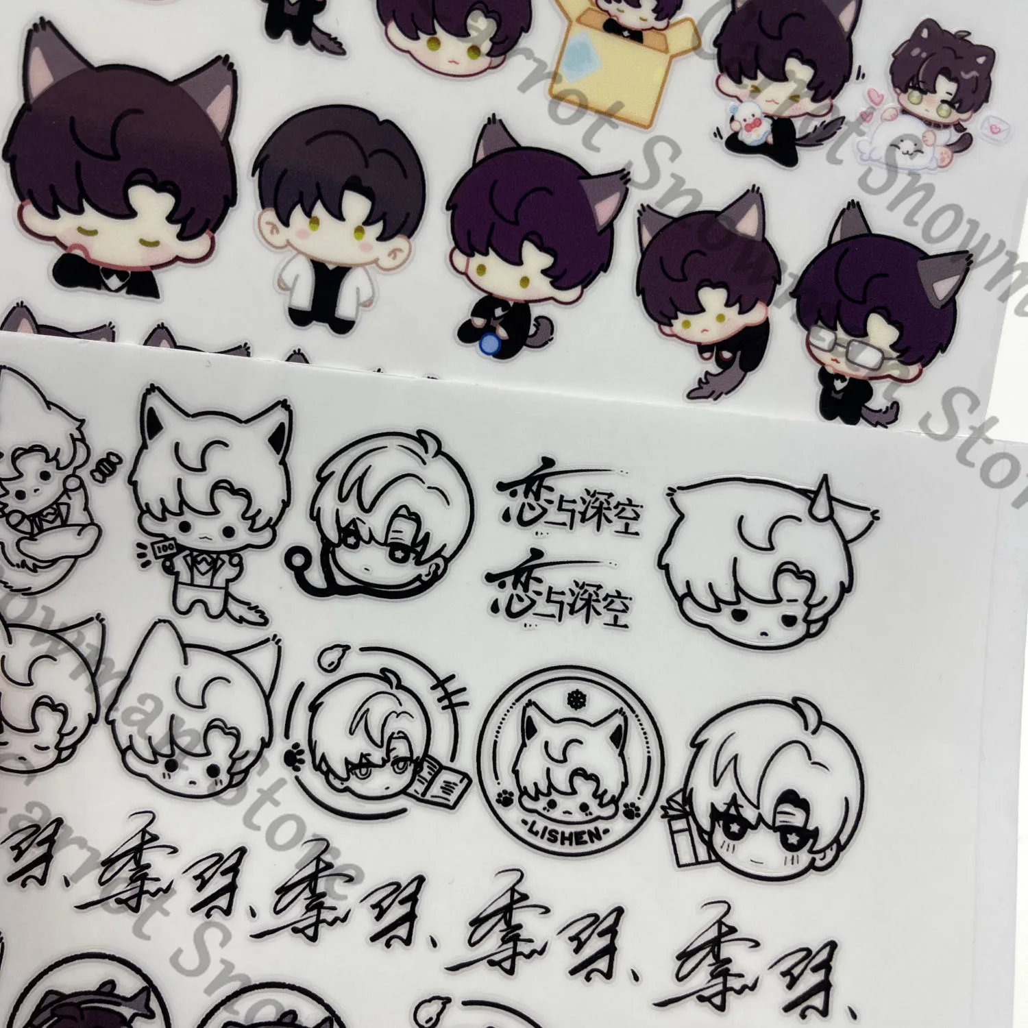 사랑과 Deepspace Sylus Zayne Rafayel Xavier Caleb 애니메이션 데칼 Paster 스티커 태그 편지지 Cospaly 만화 장식 선물