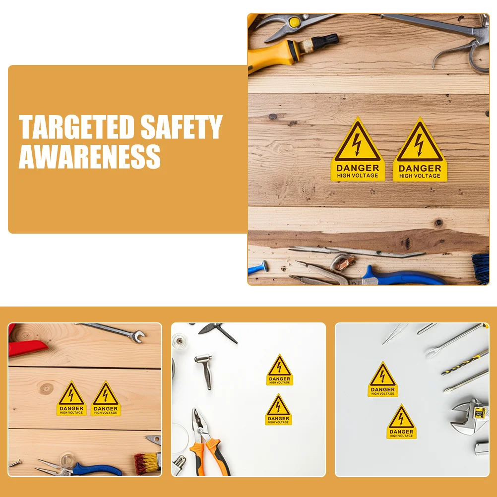 10 قطعة تسميات تحذير الجهد العالي ملصقات السلامة ذاتية اللصق للألواح الكهربائية تحذير علامات المخاطر الكهربائية