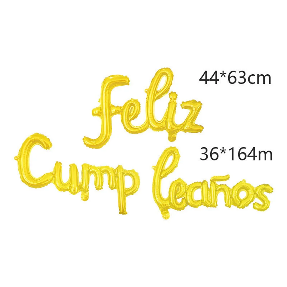 Spanish Happy Birthday Letters Balloons Lowercase Conjoined Alphabet Foil Globos Birthday Party Decoration Banner Baby Shower