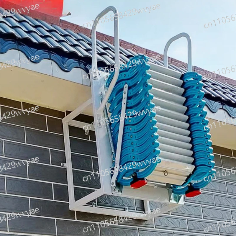 Thickened Wall Mounted Folding Lift Small Attic Telescopic Staircase Outdoor Home Platform Duplex Partition