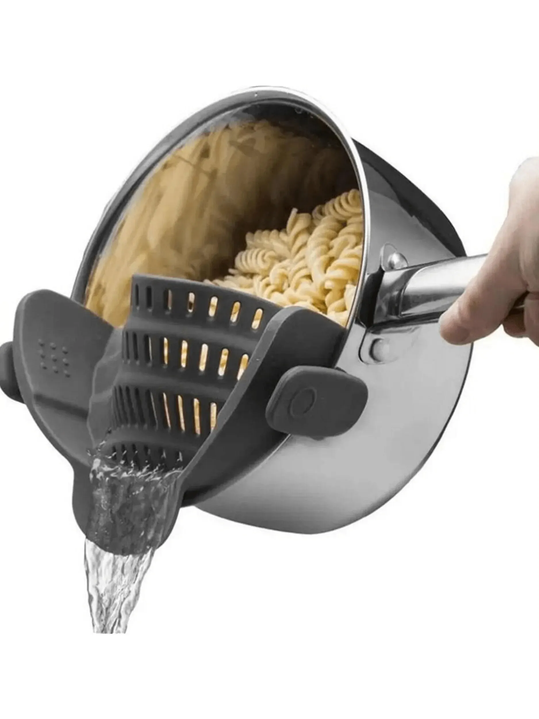 

F2 1PC Adjustable Silicone Clip-On Strainer for Pots Pans and Bowls Handheld Drainer for Noodles Pasta Fruit Vegetable Strainer