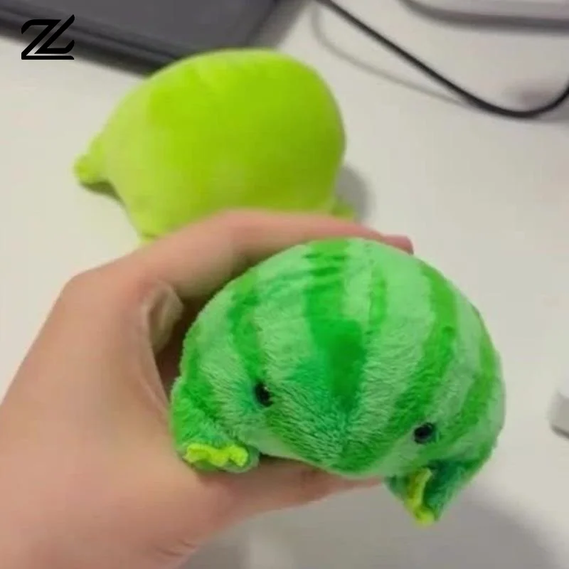1Pcs Decompress Animals Fluffy Frog Figurine Cartoon Anime Green Frog Plush Toy Soft Frog Plushie Pendant Cute Ornaments