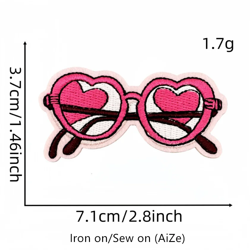 10 Pcs Love Pink Badges Embroidered Patches Iron On Clothing Hat Bag Shoe Repair Material Phone Gift Box Decor DIY Accessory