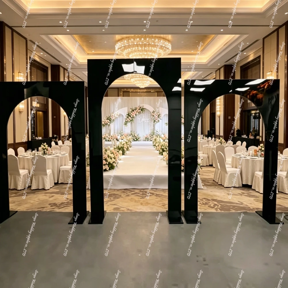 

3pcs Wrought Iron Wedding Hook Arc Chandelier Bracket Ceiling Road Lead Crystal Frame Ornaments