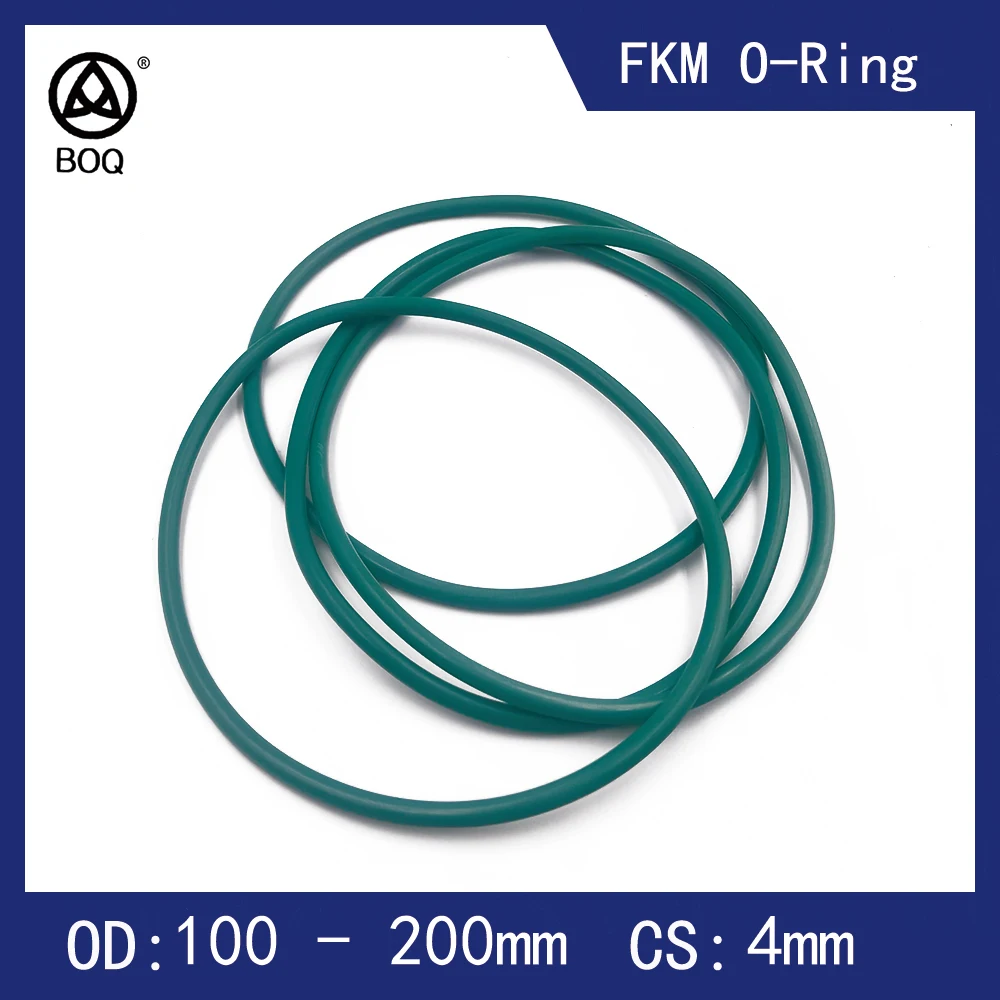 

CS 4 mm OD 100 - 200 FKM O-ring Green Fluororubber Rubber Sealing Gasket O Ring Oil Resistant Acid Alkali Resistant O-Ring Kit