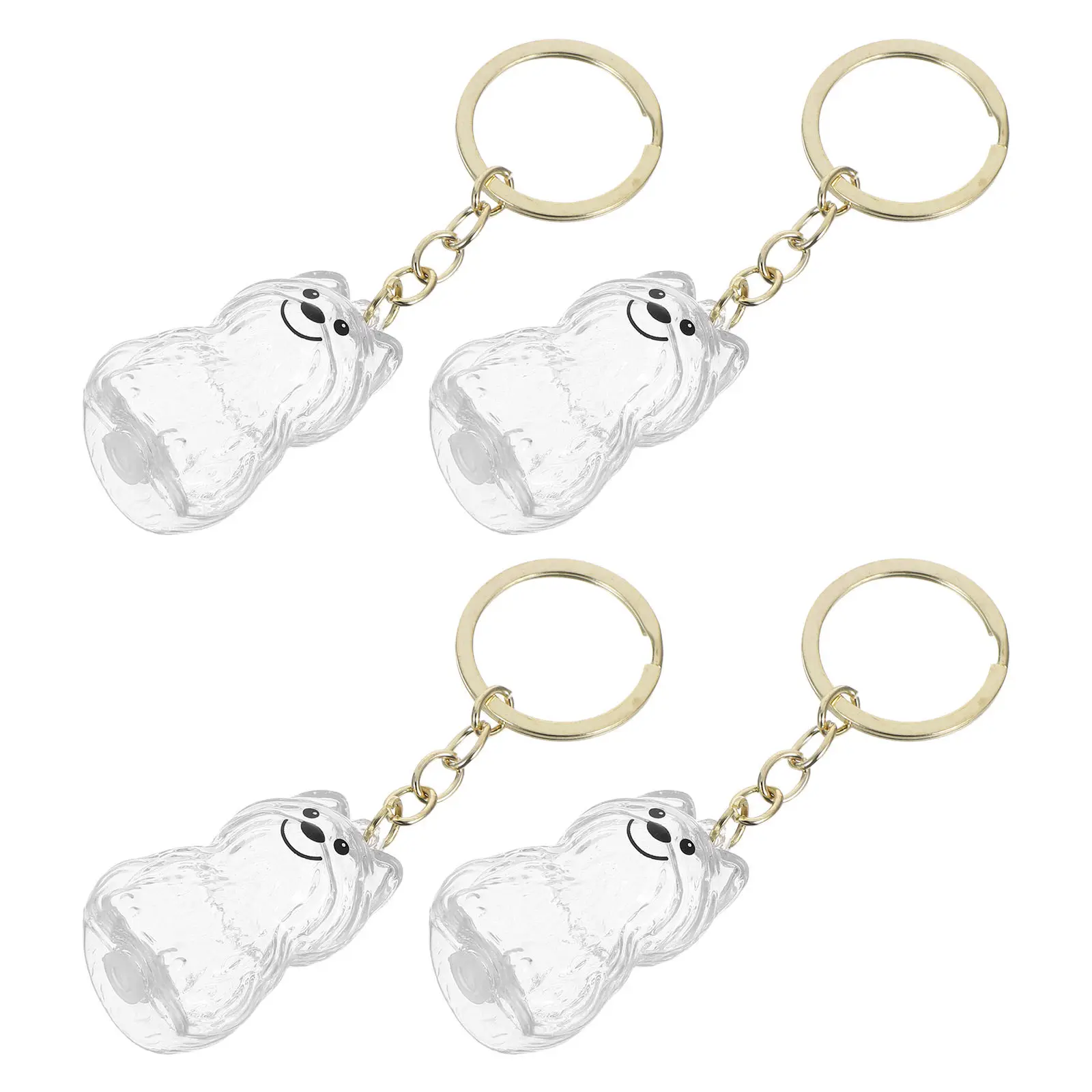 4Pcs Pet Hair Keepsake Keychain Transparent Capsule Design for Dog Cat Hair Storage and Emotional Connection Dog Urns Keychain