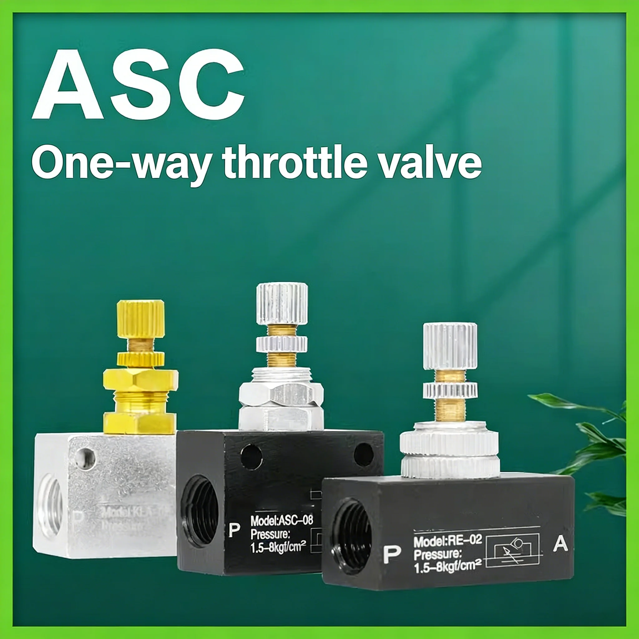 One-way Throttle Valve ASC-06-08-10-15 Flow Adjustment KLA-06-08-10 RE01-02-03-04
