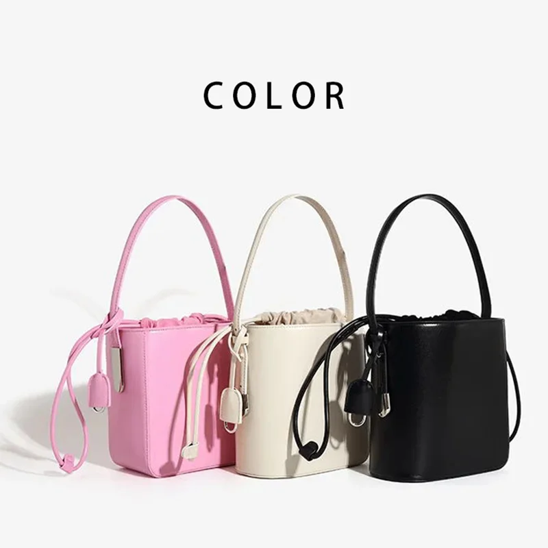 Class Famous Brands Luxury PU Leather Replicas Women\'s Bucket Shoulder Bag,High End 2024 Female Cute Crossbody Bag with Handle