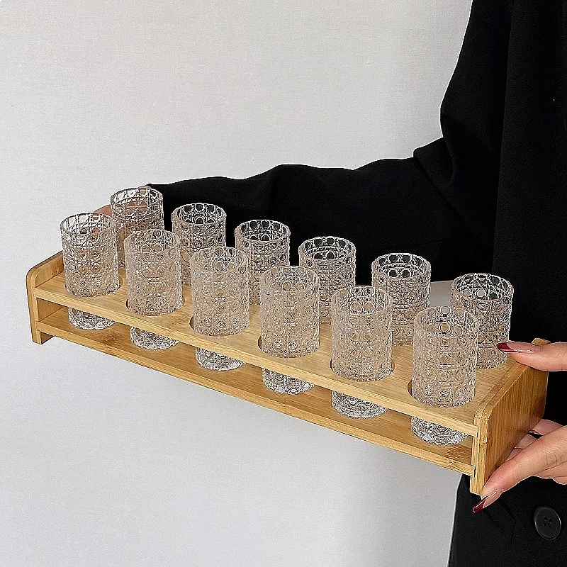 Embossed Thickened Gem Pattern Baijiu Shot Cup Set Small Cocktail Wine Glass Wine Glass Cocktail Whisky