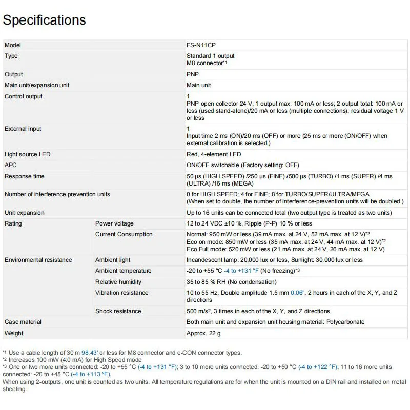 Brandneuer Original KEYENCE FS-N11CP PNP digitaler Glasfaserverstärkersensor