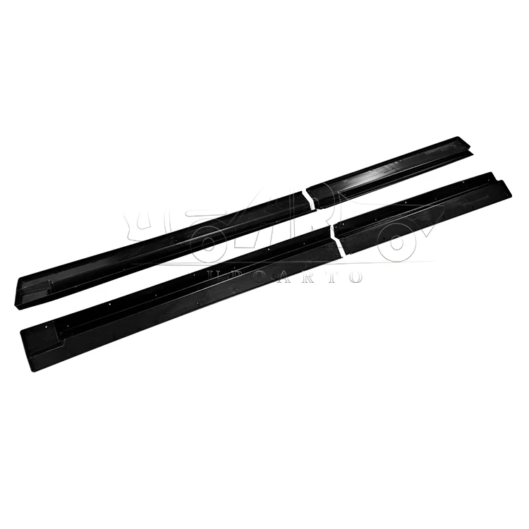 Factory Auto Refit Parts Plastic Carbon Fiber Look 4 PCS Side Skirt Rocker Side Bottom Line Extension for Q8 S-line 2018+