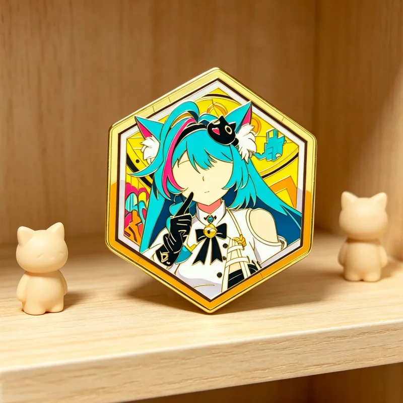 Mint Neverness to Everness Hexagon Metal Enamel Pin Badge Fan Art Original Anime Game Brooch Merch