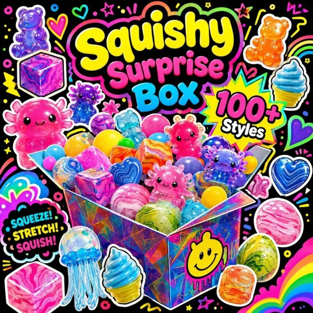 

Collector Squishy Mystery Blind Box Random Assorted Food Animal Slow Rising Squeeze Toy Hidden Rare Designs Soft Sensory Toy Anxiety Relief Desktop Ornament Gift For Adult Collectors