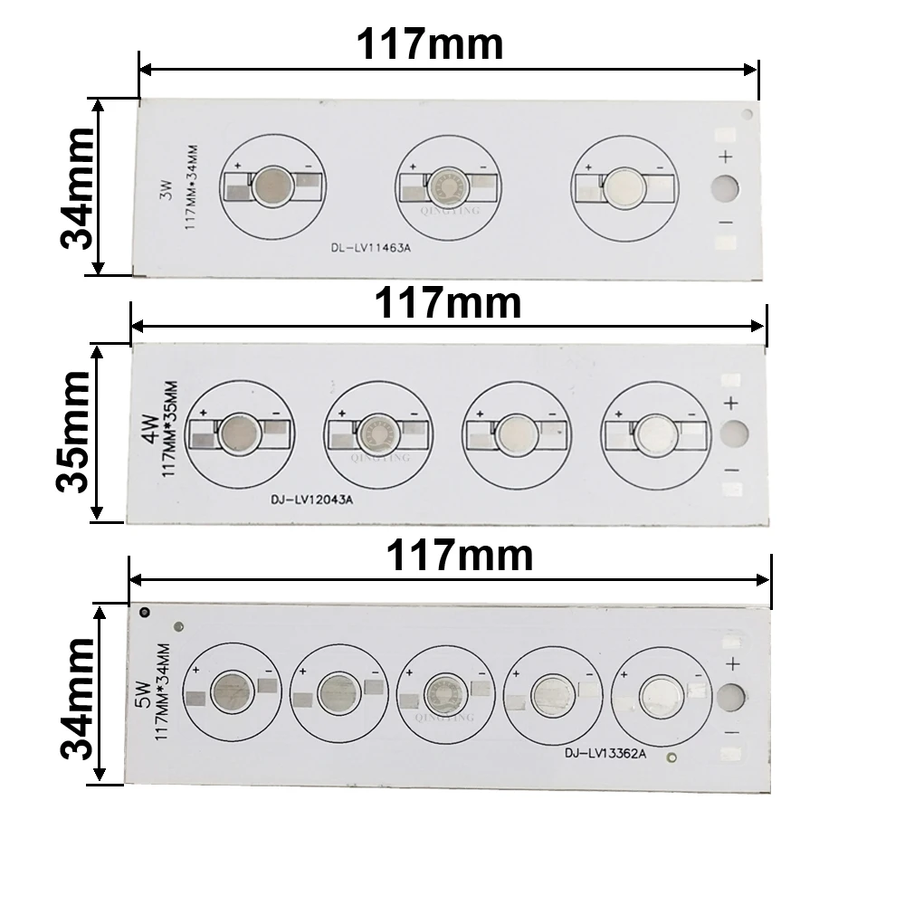 High Power LED PCB Aluminum Base Plate 3W 4W 5W 6W 7W 9W 12W Rectangle Heatsink 117/156/260/460mm Hydroponics Aquarium Tube DIY