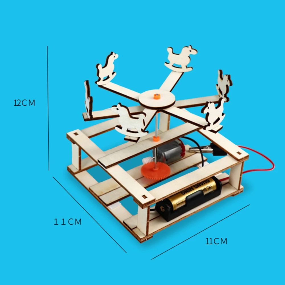 لتقوم بها بنفسك خشبية تجميعها نموذج مرح الذهاب المستديرة بطارية تعمل بالطاقة ألعاب تعليمية جسدية آمنة صديقة للبيئة للتجربة العلمية