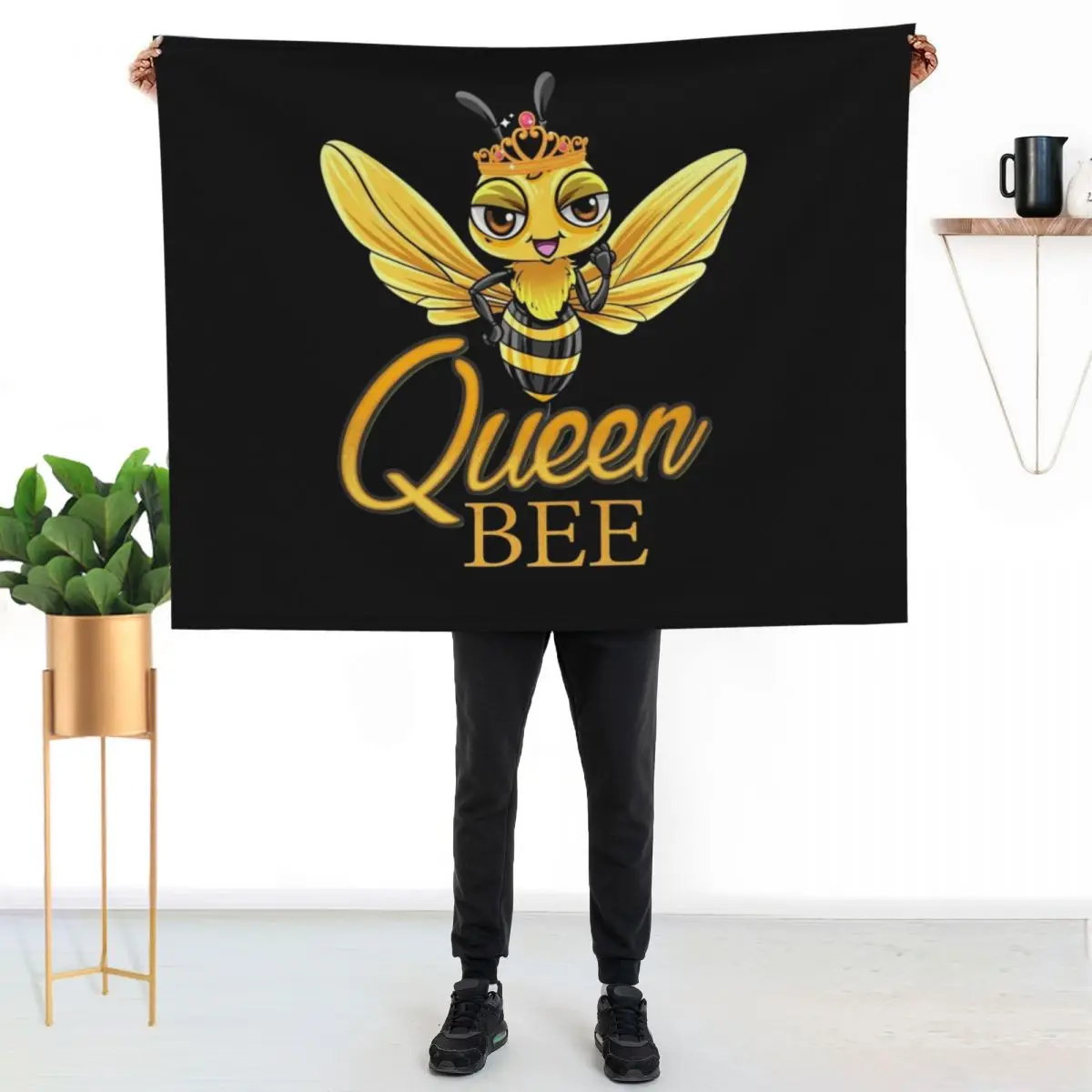 Queen Bee Throw Blanket Lightweight Cozy Blanket for Bed Sofa