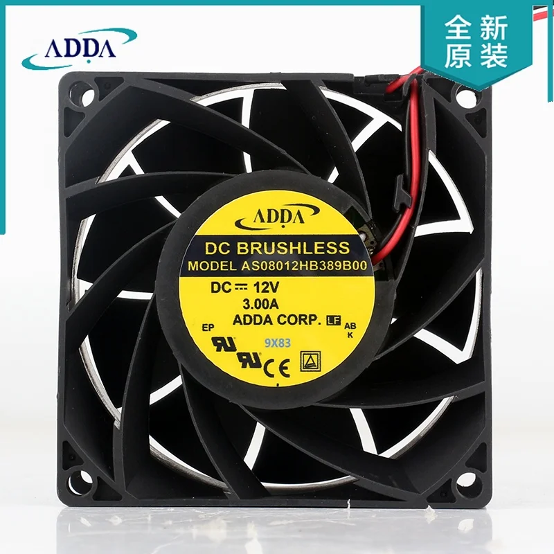 Original ADDA DC12V 3.00A AC EC 8038 80X80X38MM 8CM PWM function High speed server converter AS08012HB389B00 Cooling fan