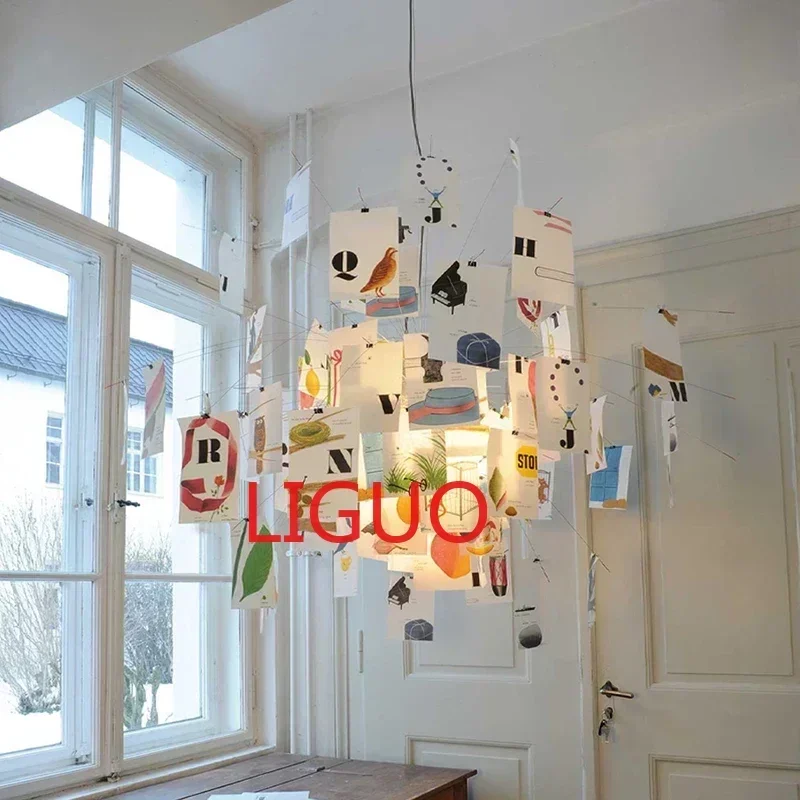 

Romantic Art Chandelier LED Creative DIY Album Card Home Decor Lamp for Dining Living Room Bedroom Lighting Suspension Luminaire