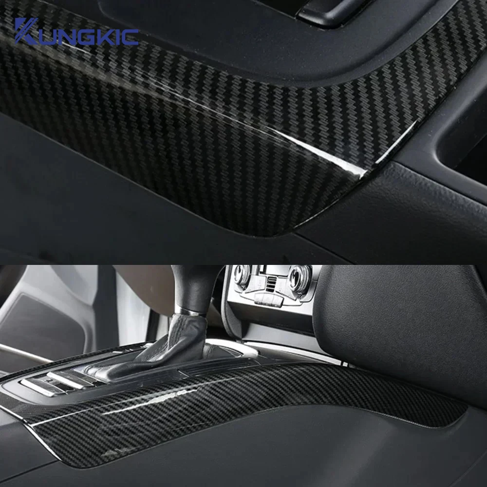 

For Audi A4 A4L B8 A5 2009-2016 Car Center Console Gear Shift Frame Auto Styling Cover ABS Carbon Texture Interior Accessories