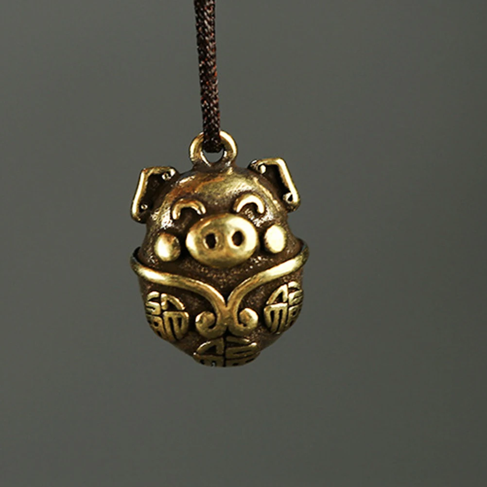 

2 Pcs Cute Pig Key Chain Hanging Decorations Premium Brass Lightweight Metal Pendant Accessories for Bag Handbag School