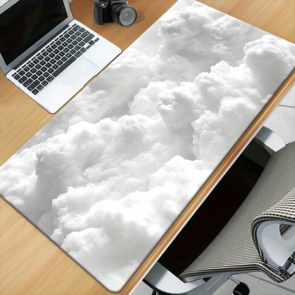 

White Cloud Pattern Mouse Pad Large Rubber Anti-slip PC Desk Accessories Mousepad for Offices and Gamer Keyboard Mats Decor Mat