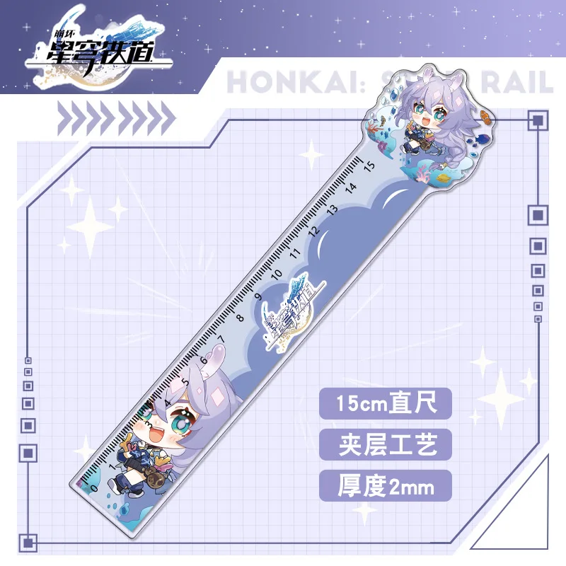 Honkai Star Rail Rulers Anime Acrylic Straight Ruler Guinaifen Topaz School Supplies Imbibitor Lunae Drafting Supply Jing Yuan