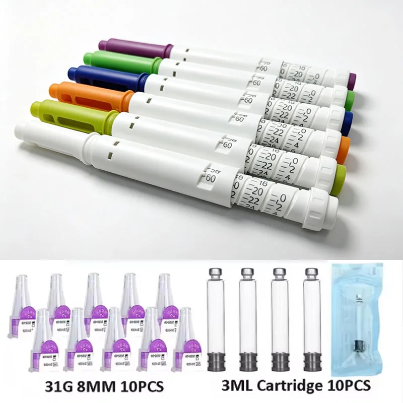 10PCS Disposable Adjustable Pen Injector U60 Insulin Injection Pen 3ml Precise Dosing Portable Subcutaneous Injection Tools