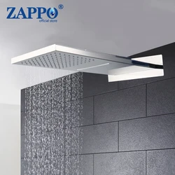ZAPPO Bathroom Square Waterfall Shower Head Stainless Steel Big Rainfall Shower Head for Shower System Wall Mounted Siver/Gold