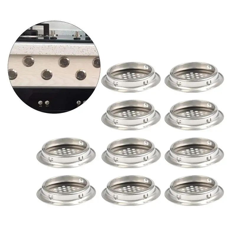 10pcs/set Cabinet Stainless Steel Vent Round Vent Mesh Ventilating Hole For Cabinet Kitchen Bathroom Accessories