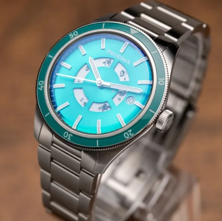 Proxima Men Automatic Watch 39mm Mechanical Wristwatch Diver 100M Waterproof BGW-9 Luminous Sapphire Mirror SW200 Week Date