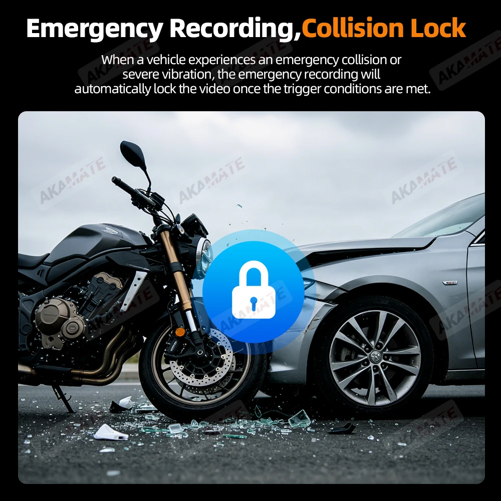 2K Motorcycle DVR Dual 1080P WiFi Front & Rear Waterproof Camera Recorder Motorcycle Dash Cam Motorbike Black Box Dual-lens image 3
