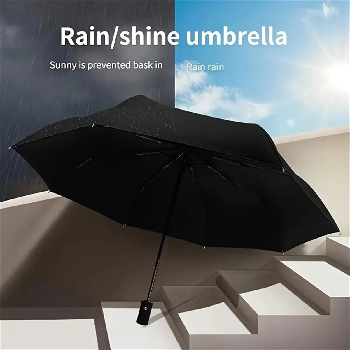 Automatic eight bone umbrella dual purpose for sunshine and rain automatic folding sunshade blocks UV rays great gift option