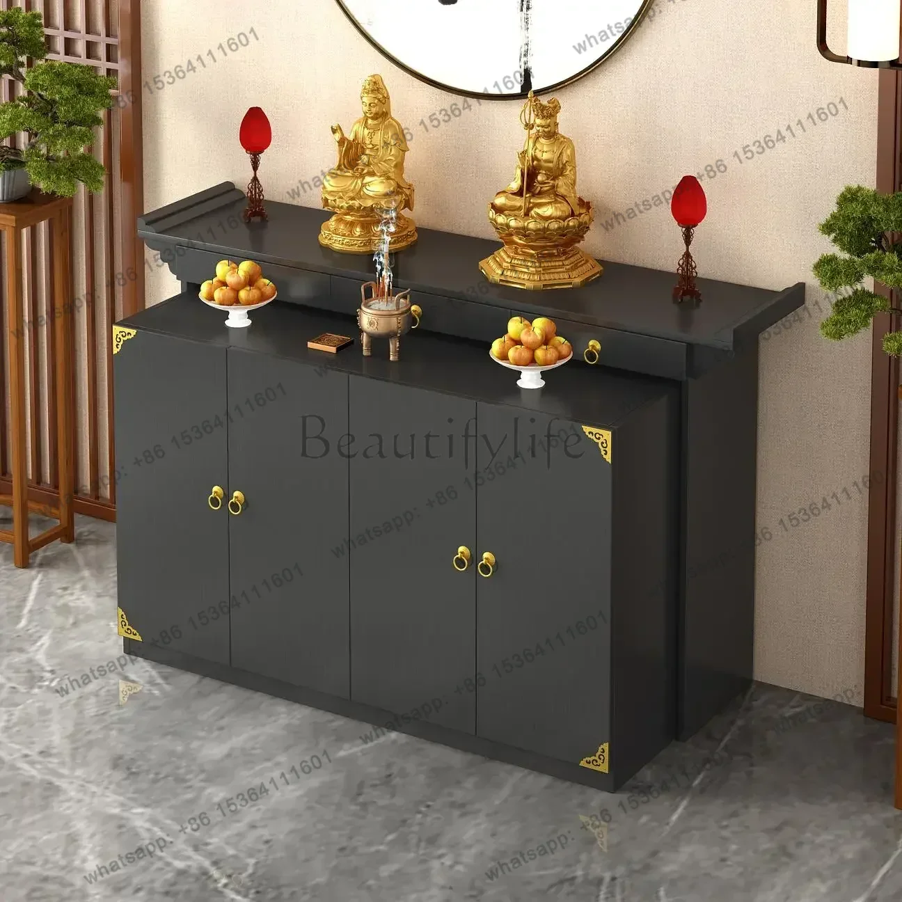 hall god position incense table Buddhist table home new Chinese tribute table simple Buddhist cabinet home decor