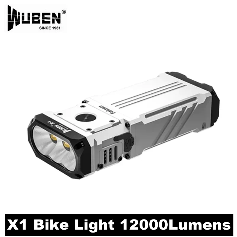 WUBEN X1 12000Lumens Type-C Rechargeable Flashlight Powerful Easy Carry Light Waterproof Bicycle Flashlight For Outdoors Camping