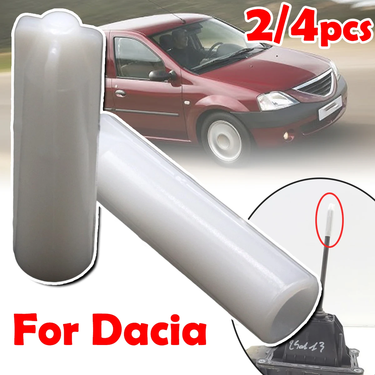 Inner Sleeve For Dacia Logan 2004- Duster 2010- Sandero 2008-2020 Gear Shift Knob Stick Rod Lever Pen Adapter Car Accessories