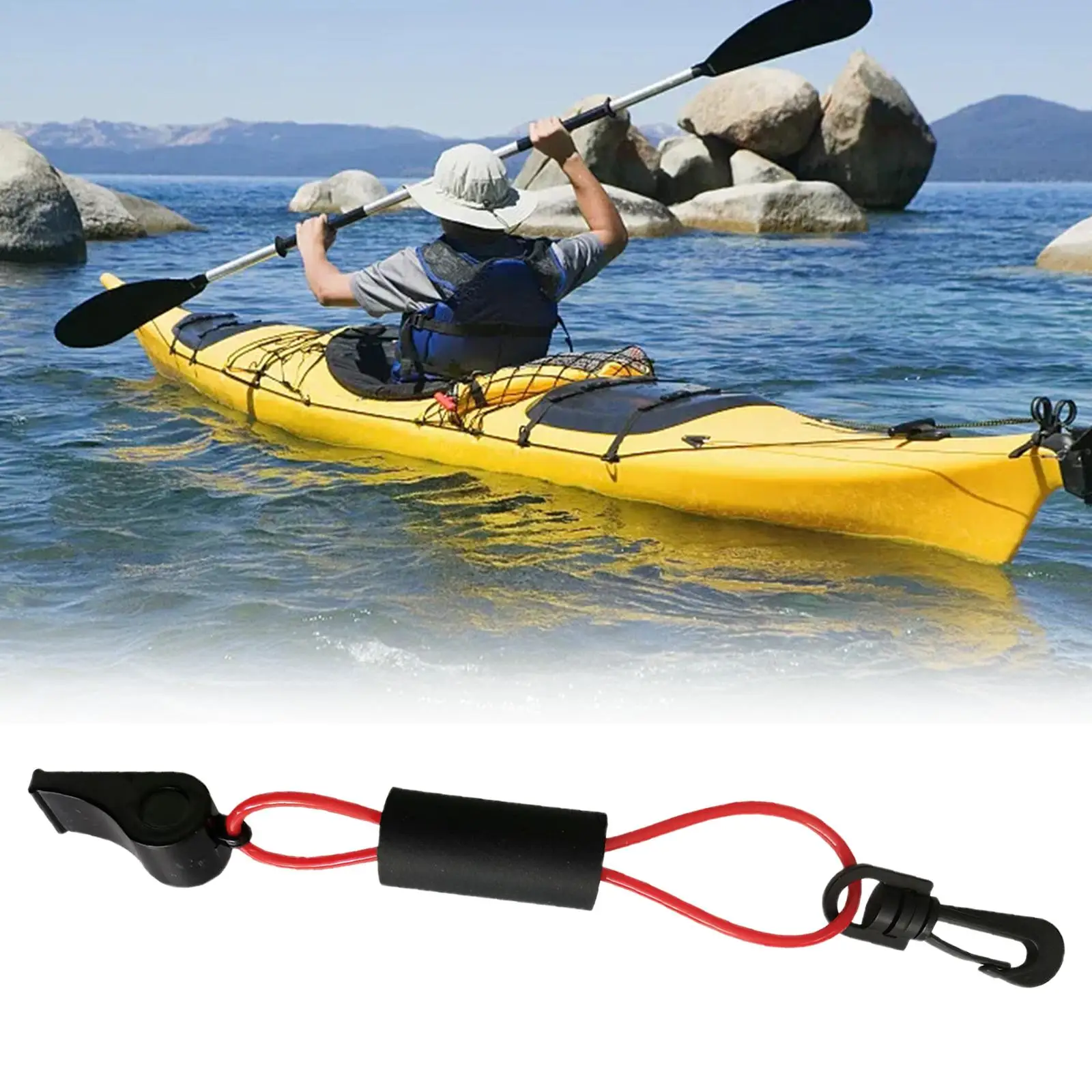 

Emergency Safety Kayak Whistle Quick Access Clip Red and Black Color Accessories