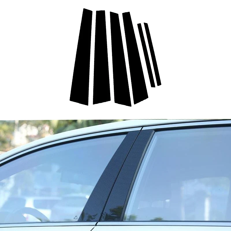 6Pcs Car Pillar Posts Stickers For BMW 3 Series E46 4-door sedan/saloon 1998-2005 Auto Exterior Window Door Decor Decal Parts