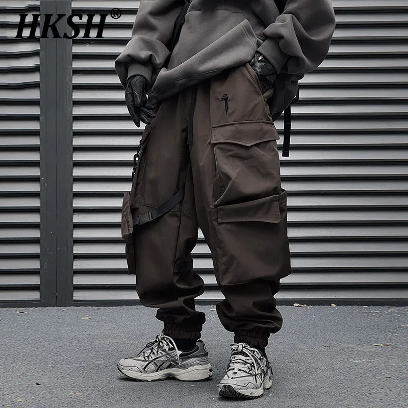 HKSH Heavy Industry Spring New Tactical Weaving Overalls Bundle Leggings Men's Loose Casual Pocket Decorative Cargo Pants HK0357