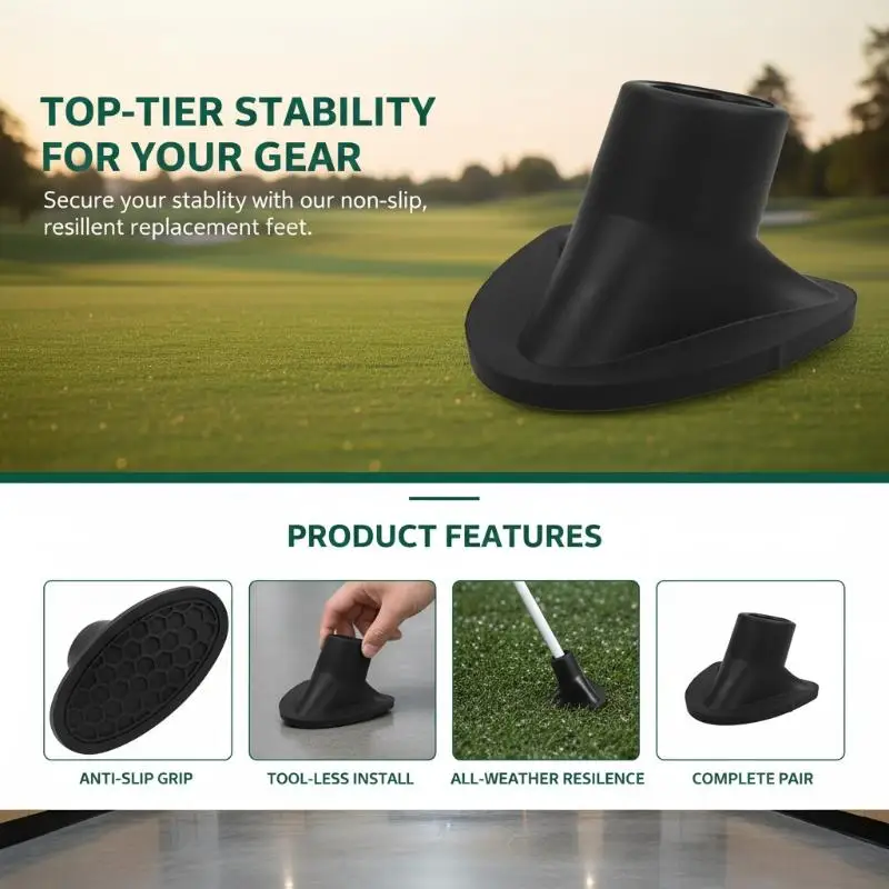 @*2Pcs Golf Bag Feet Replacement Anti Slip Industrial Grade Rubber Universal Stand Legs for Professional Golf Use