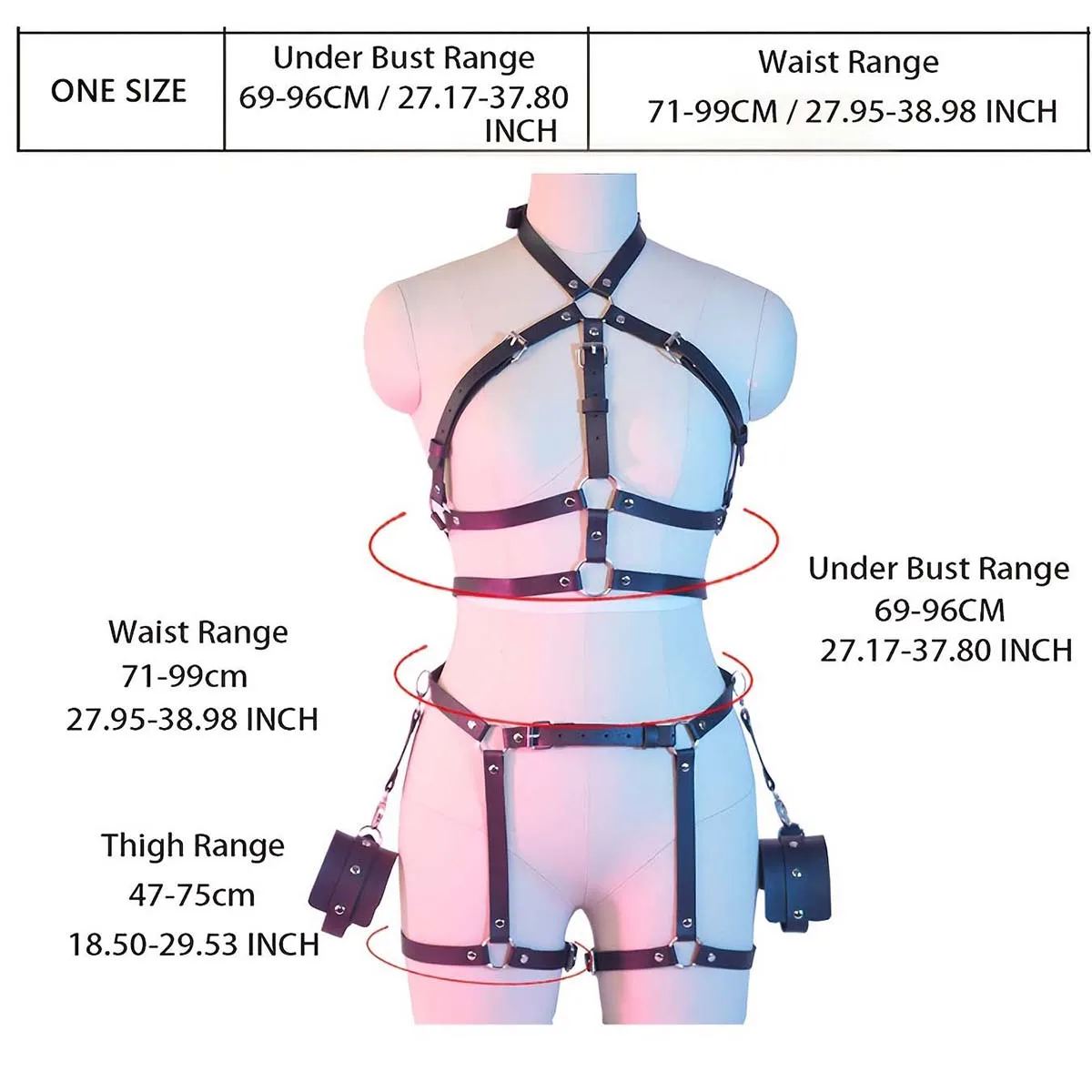 Women Sexy Body Harness belt Bondage Lingerie Garter Belt Leather Lingerie Gothic Fetish Clothing Festival Rave Outfit