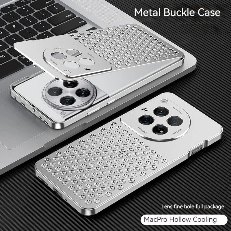 For One Plus 12 Metal Heat Dissipation Phone Case,One Plus 13 Ultra-thin Shock-absorbing Fall Prevention Protect Back Cover