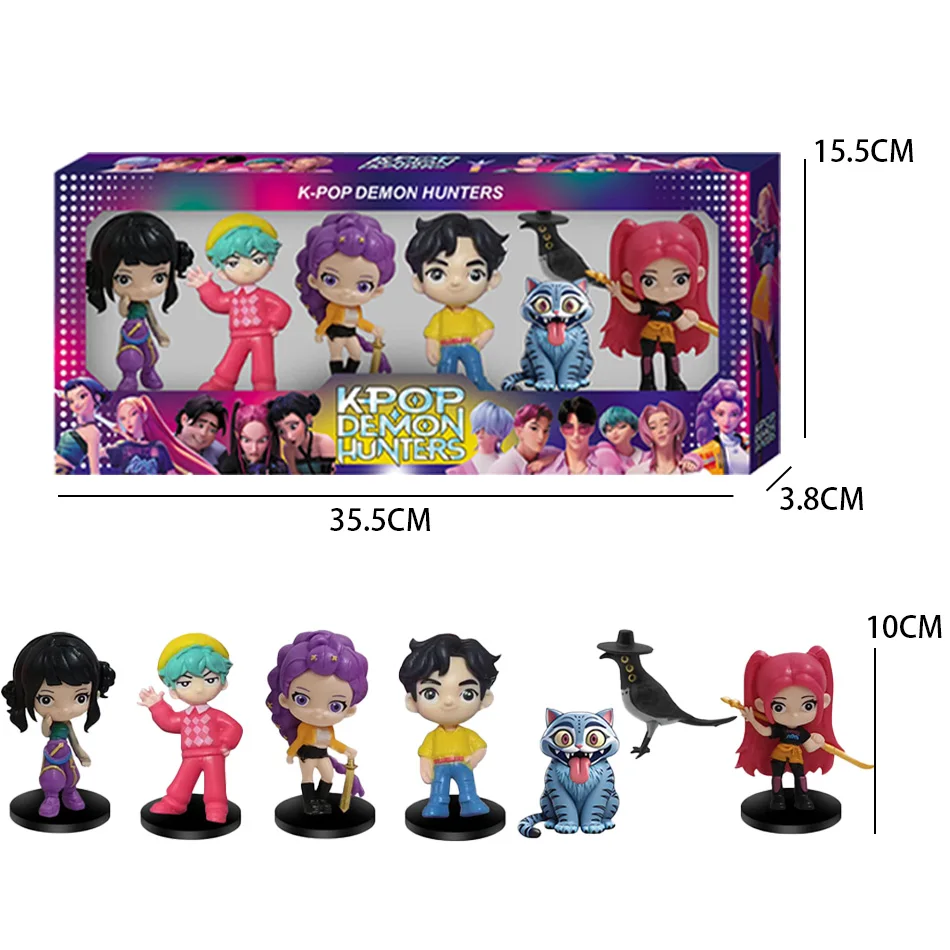 Hot 6p/12p Kpop Demon Hunters Saja Boys Kpop Girls Series Anime Figure Decorazione da scrivania Statue Ornamento Regalo di Natale/Halloween