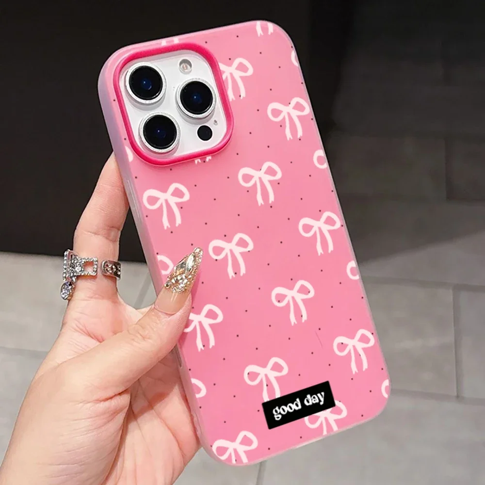 삼성 갤럭시 S26 S25 S24 S23 울트라 S21 FE S22 플러스 A57 A56 A55 A54 A34 A36 A35 A37 5G용 리본 폴카 도트 폰 케이스