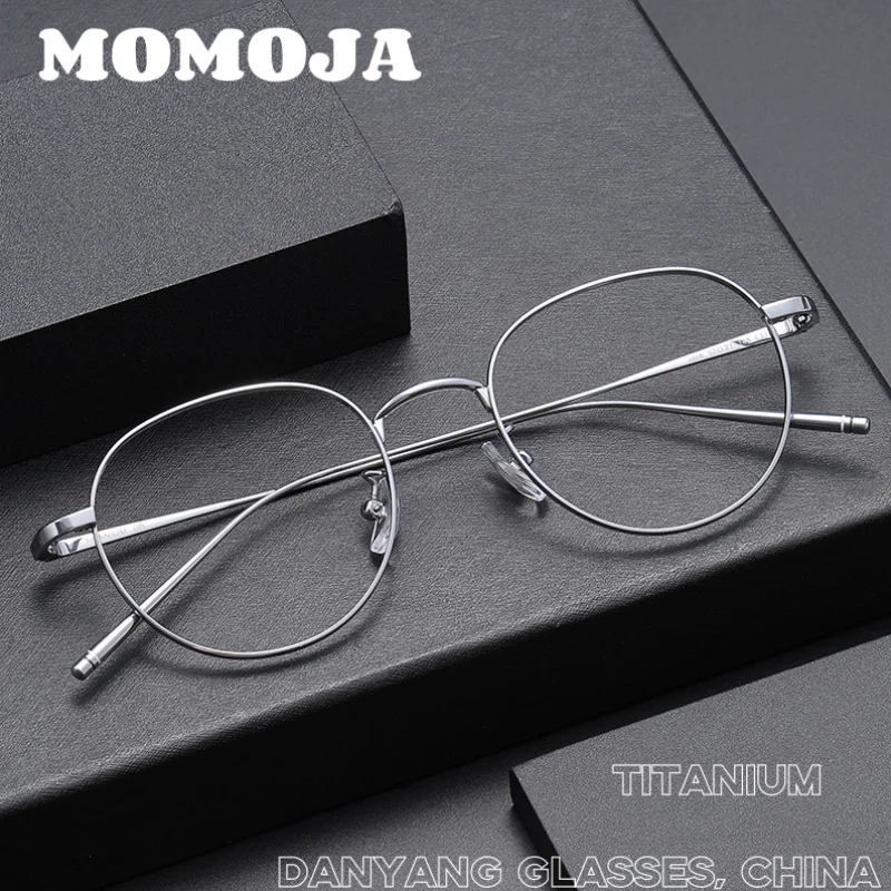 

MOMOJA New Fashion Business Eyewear Retro Round Titanium Eyeglasses Optical Prescription Glasses Frame Men And Women 2A66