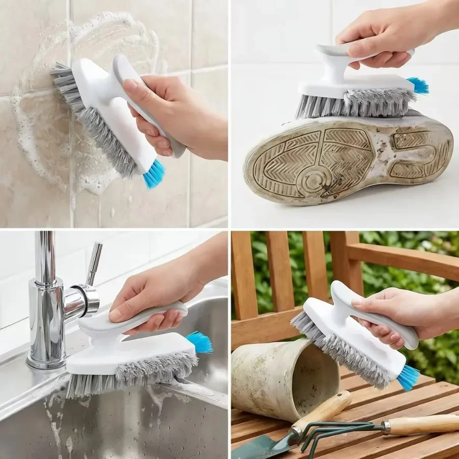 

Многофункциональная щетка для чистки щелей - белая щетка 3-в-1 с длинной ручкой для глубокой очистки подоконников, клавиатуры