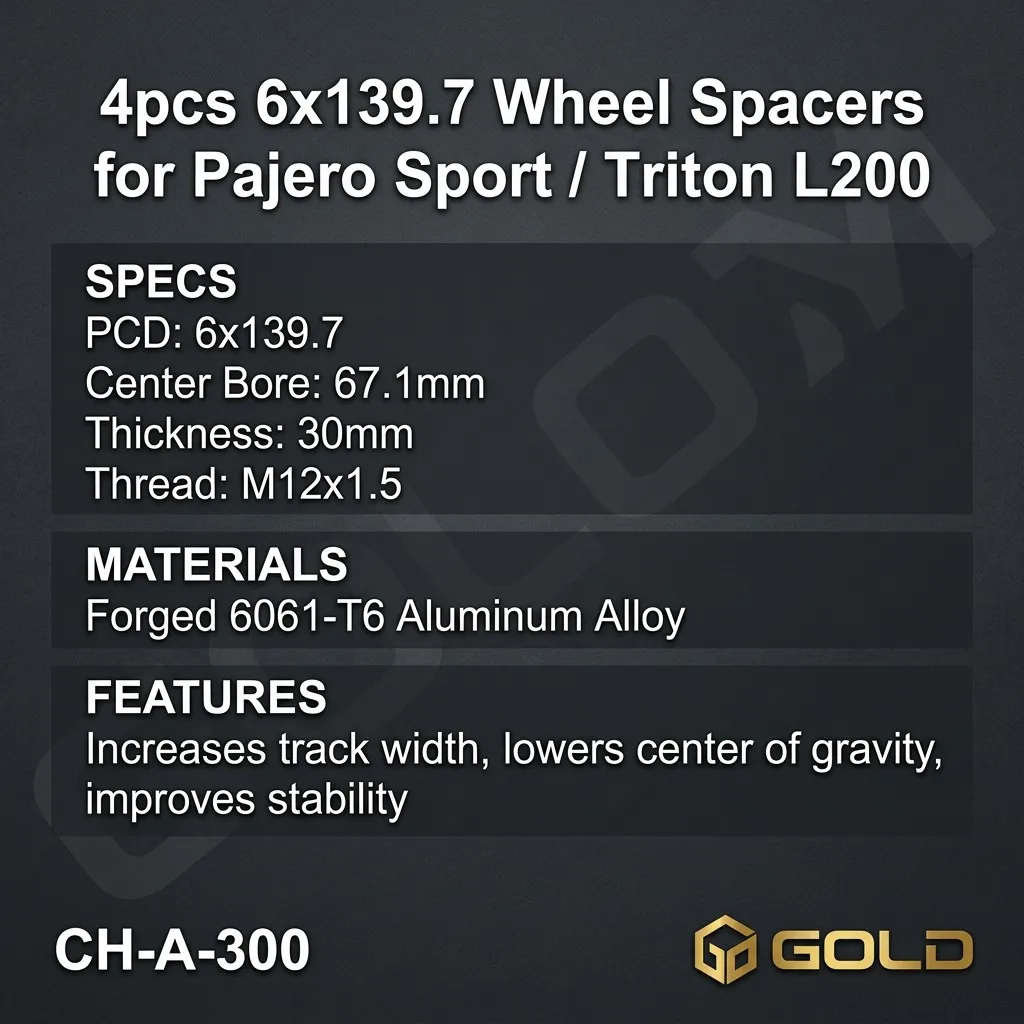 CHIMU HOME】4pcs 6x139.7 Wheel Spacers 67.1CB 30mm Forged Hub Centric for Pajero Sport Triton L200 2005++