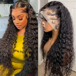 Perruque Full Lace Wig 250 naturelle bouclée, Deep Wave, 13x4, 13x6, pre-plucked, pour femmes, densité 360