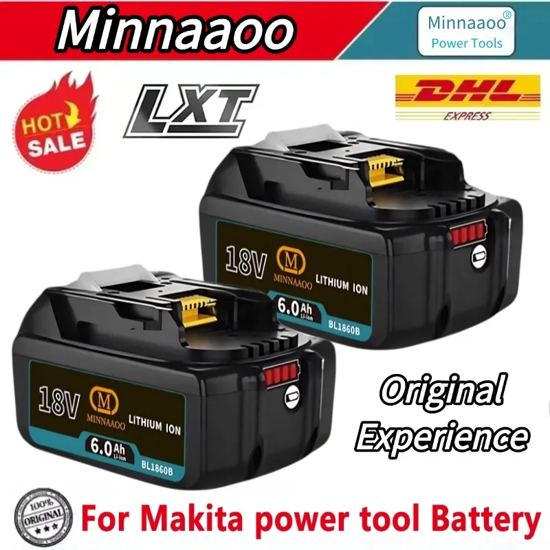 

2PCS Newest Version BL1860 18V 6000mAh Li ion Rechargeable Battery for Makita Battery 18 V BL1830 BL1840 BL1850 BL1860B BL1860