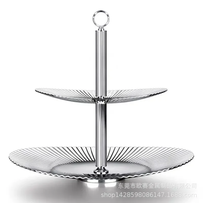 Nordic Double Layer Fruit Plate Light Luxury Snack Bowl Modern Home Decor Vegetable Nut Dish Housewarming Gift for Living