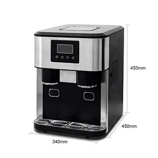 18kgs/day 1kg Storage Tabletop Crushed Ice Vendor Water Server Lifestyle Portable LCD Touch Ice Maker With Water Dispenser